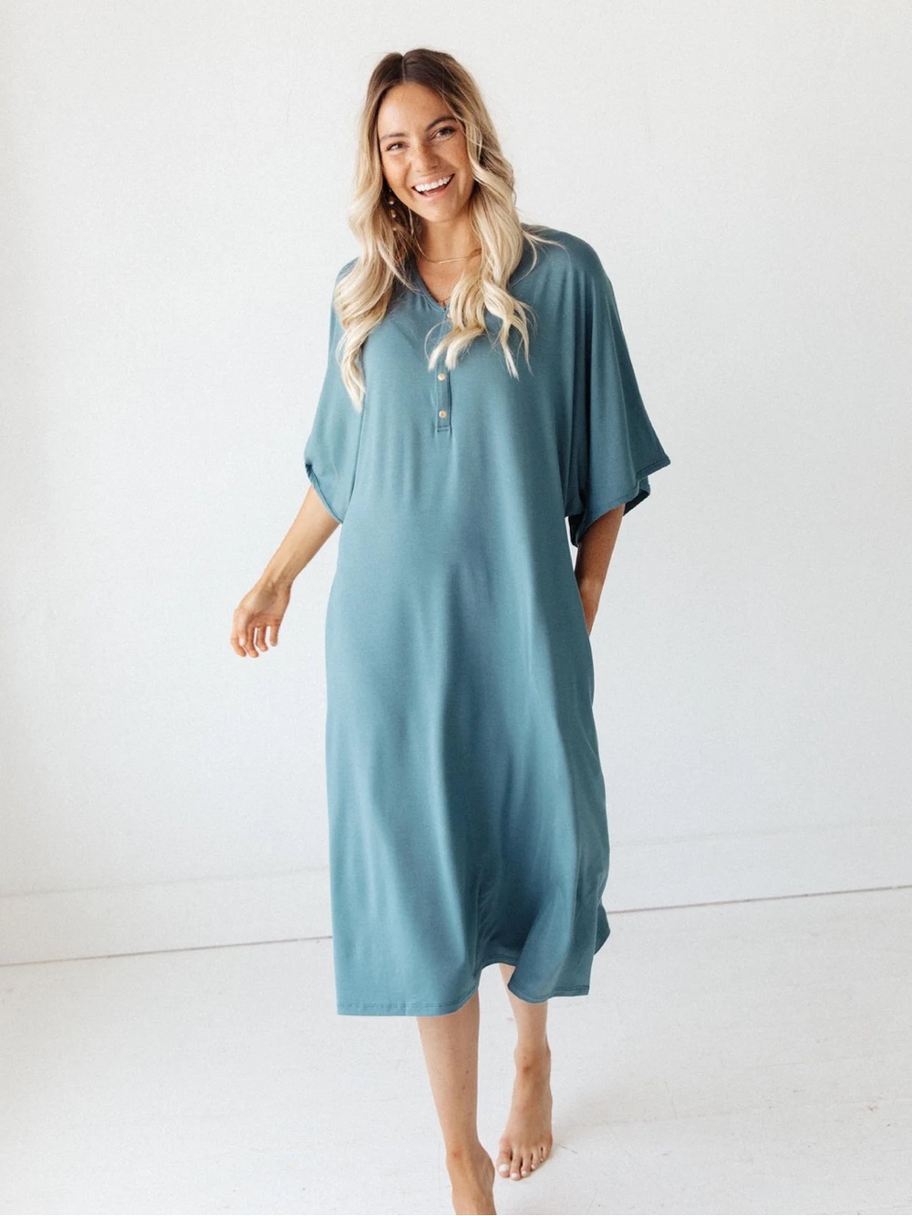 Dwell + Slumber Caftan Dress Size XS/S Maternity Breast Feeding Cozy Lounge
